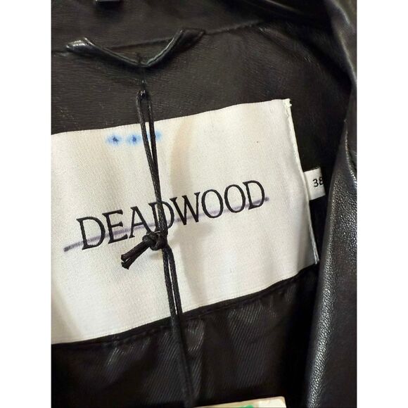 New Terra Leather Coat in Black Deadwood Size US 6 - Picture 9 of 12